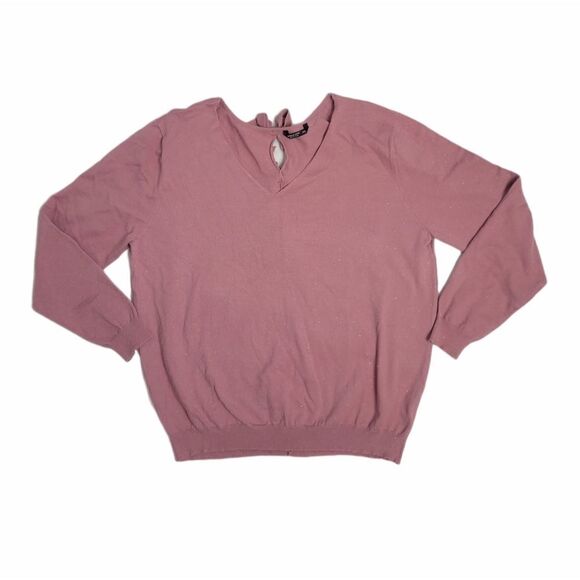 SHEIN CURVE sweater pink bow back sparkle plus‎ size 4X - Picture 1 of 8